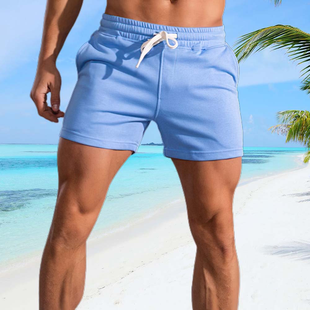 Reemelody Men's new comfortable cotton sports shorts