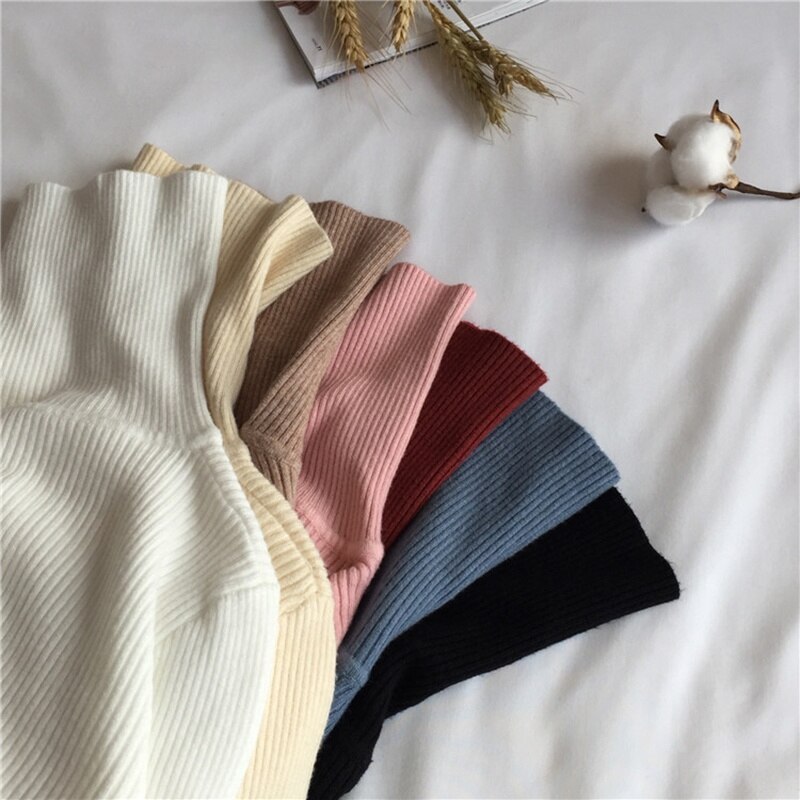 2Women Turtleneck Sweaters Autumn Winter Basic Tops Slim Pullover Women Casual Soft Knitted Sweater Jumper Soft Warm Pull