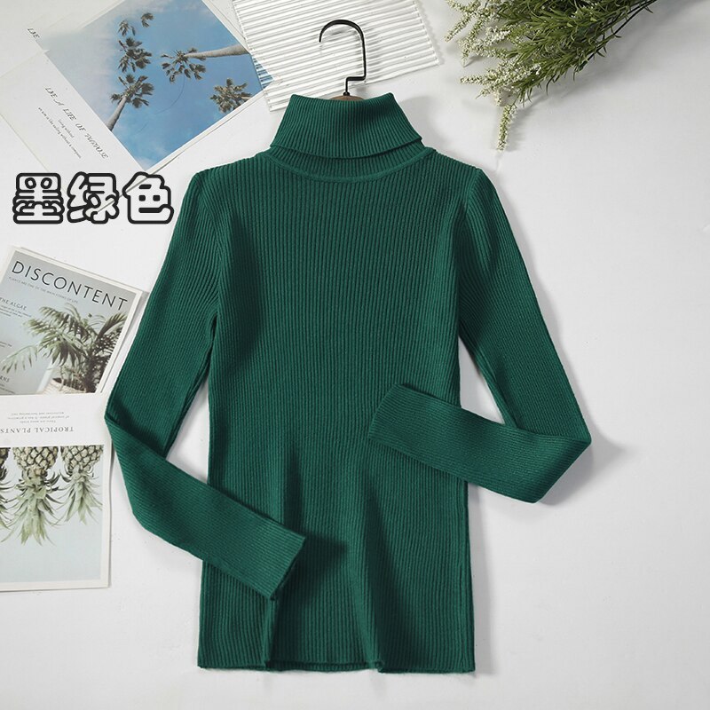 2Women Turtleneck Sweaters Autumn Winter Basic Tops Slim Pullover Women Casual Soft Knitted Sweater Jumper Soft Warm Pull