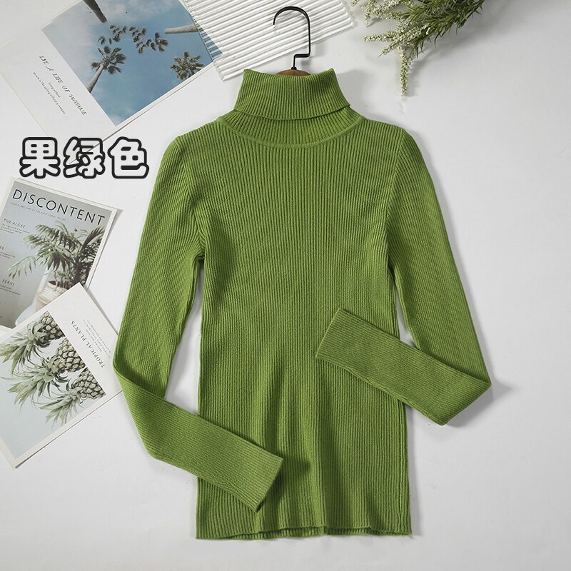 2Women Turtleneck Sweaters Autumn Winter Basic Tops Slim Pullover Women Casual Soft Knitted Sweater Jumper Soft Warm Pull