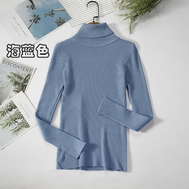 2Women Turtleneck Sweaters Autumn Winter Basic Tops Slim Pullover Women Casual Soft Knitted Sweater Jumper Soft Warm Pull