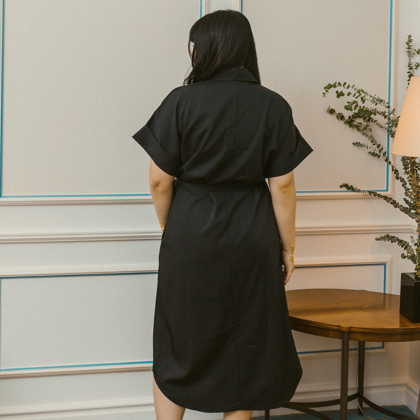ELOISE JANESSA DRESS - BLACK-Juneoesque-Plus Size Clothing