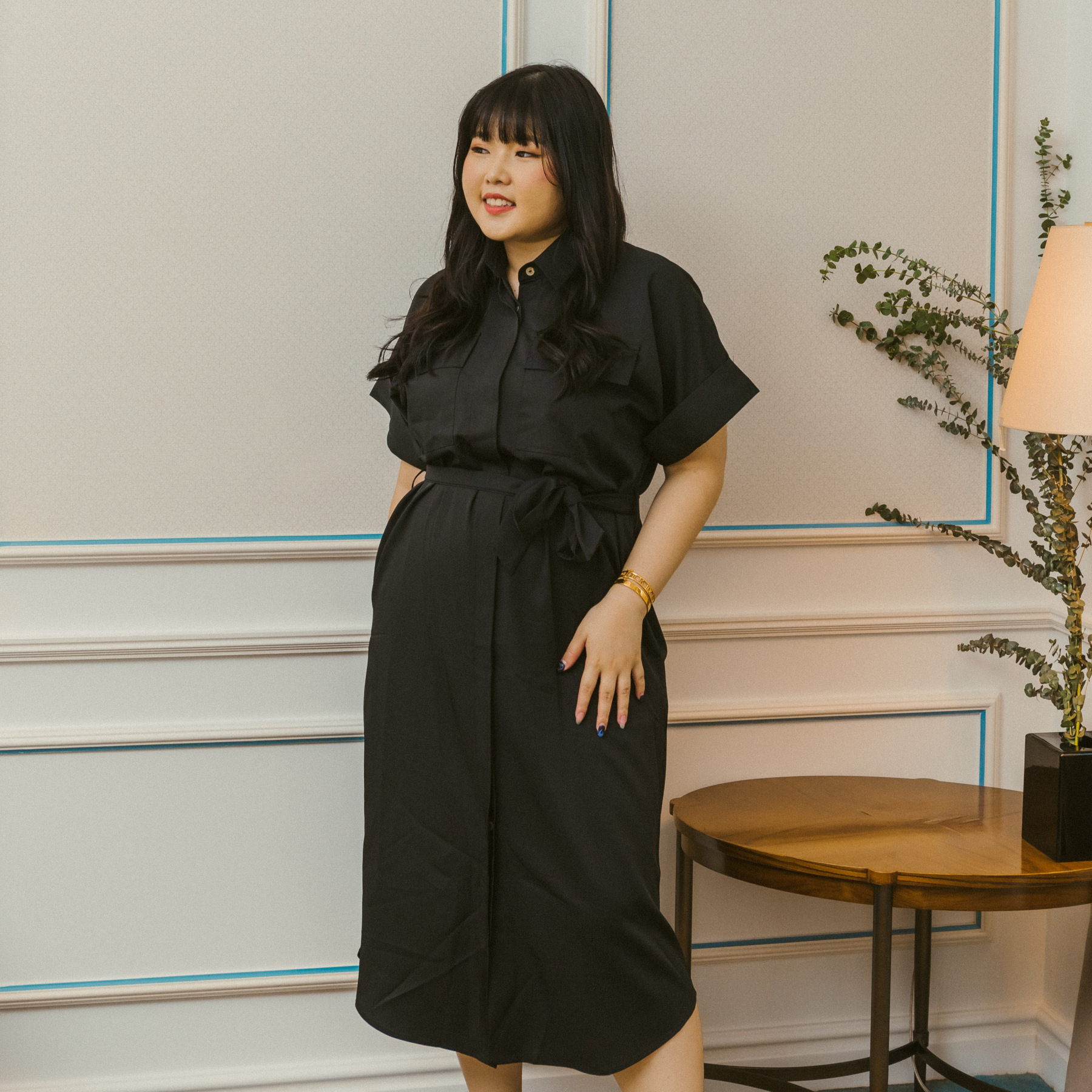 ELOISE JANESSA DRESS - BLACK-Juneoesque-Plus Size Clothing