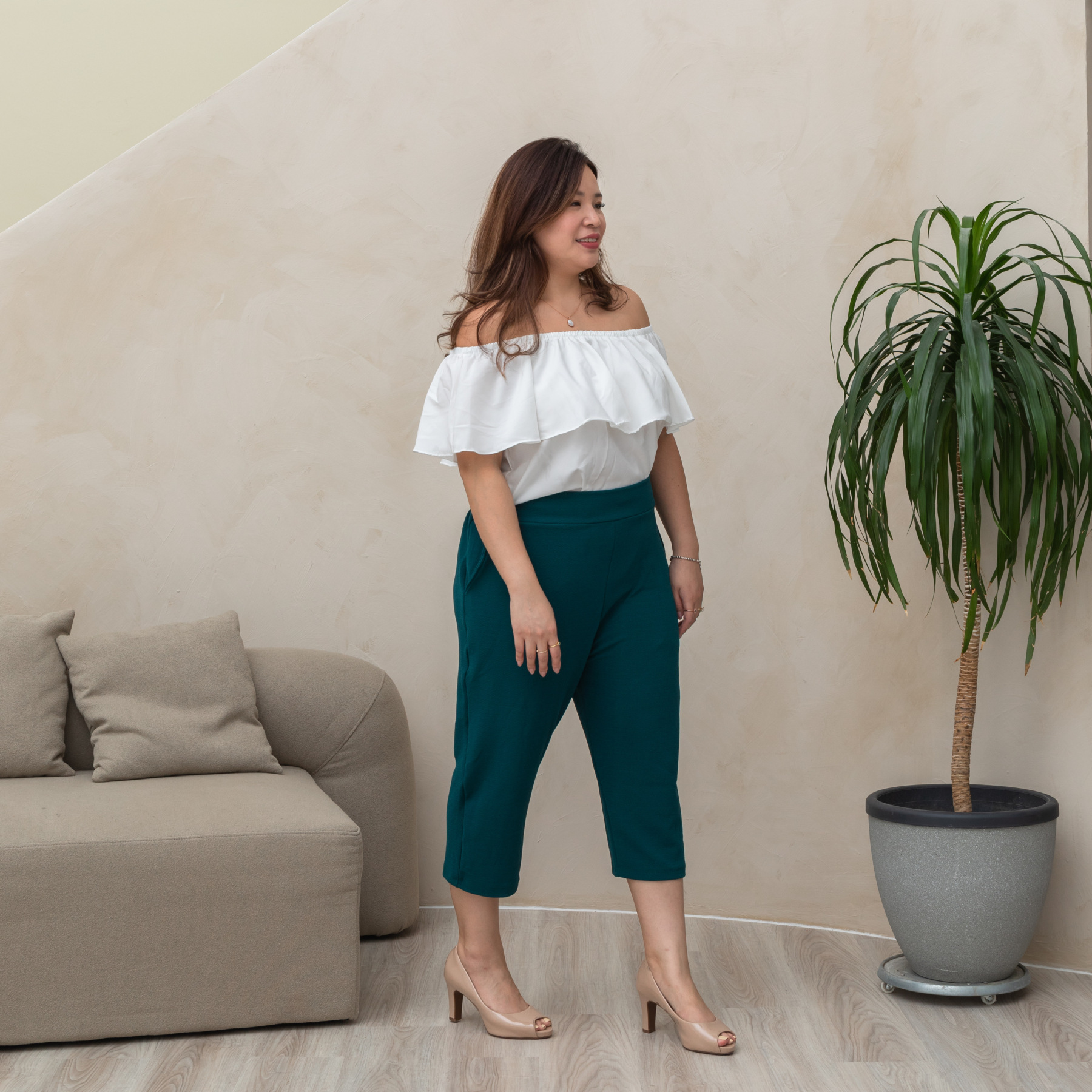 CALEY CALSON CULOTTES - TEAL-Juneoesque-Plus Size Clothing