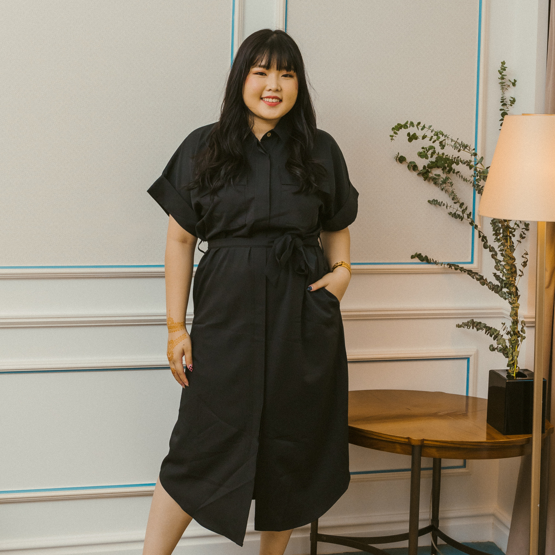 ELOISE JANESSA DRESS - BLACK-Juneoesque-Plus Size Clothing