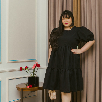 JESSIE ADORA DRESS - BLACK-Juneoesque-Plus Size Clothing