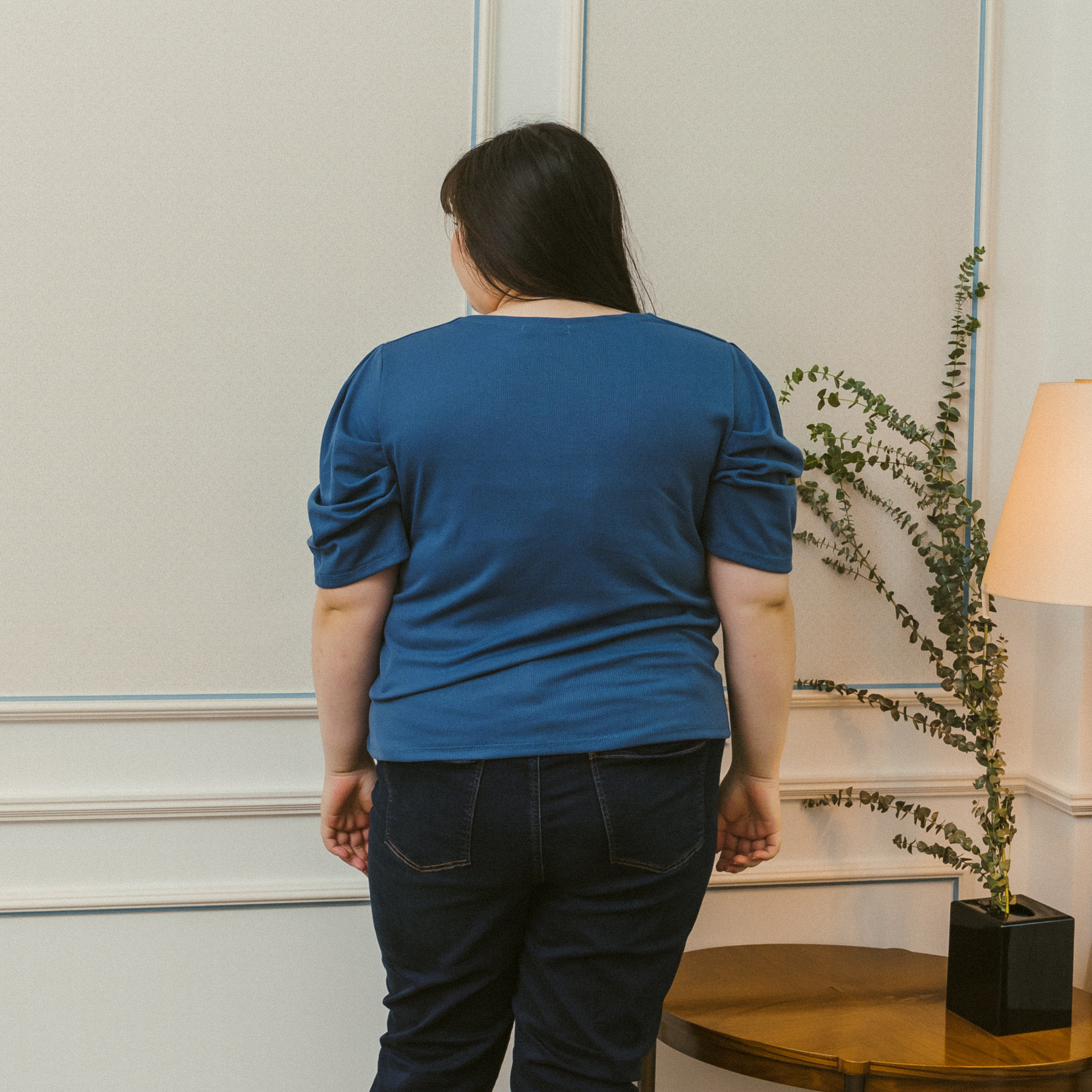 CINDEE JOAN TOP - BLUE-Juneoesque-Plus Size Clothing