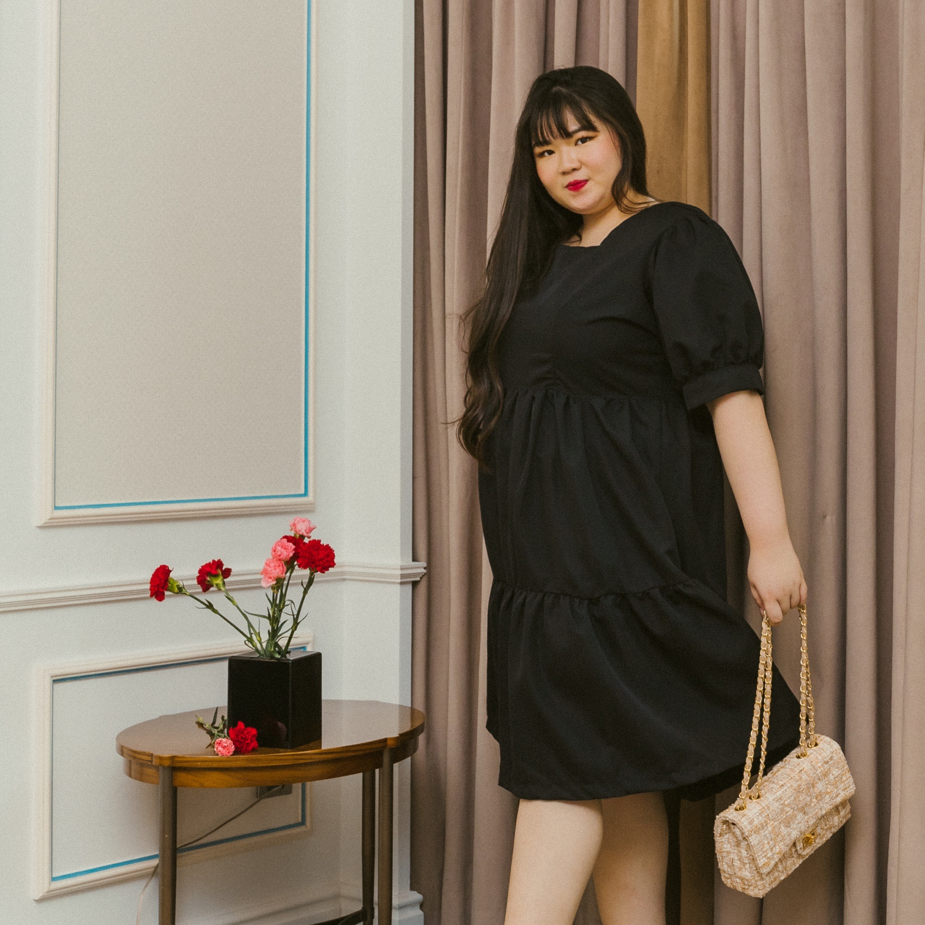 JESSIE ADORA DRESS - BLACK-Juneoesque-Plus Size Clothing