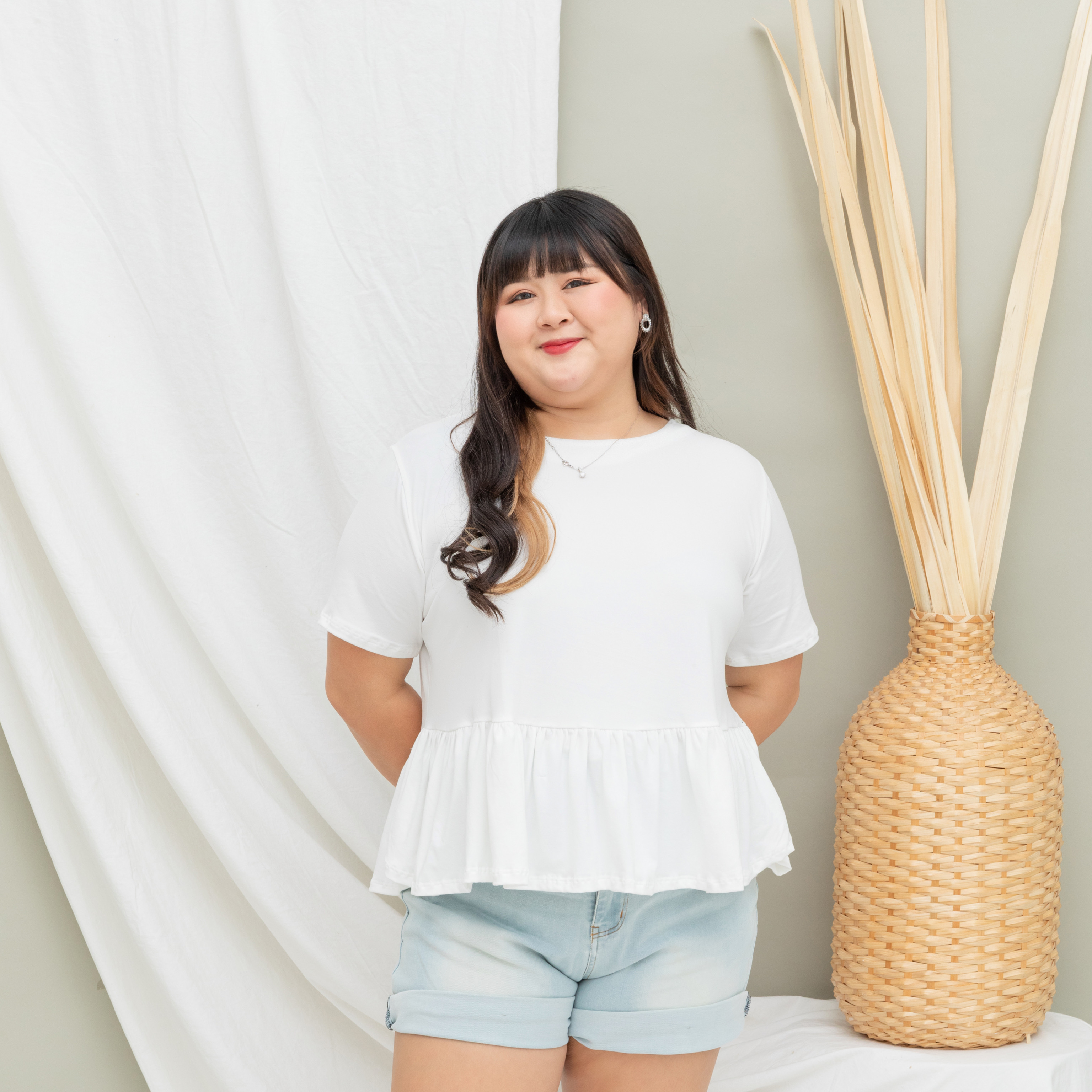 QUINCY LANDY TOP - WHITE-Juneoesque-Plus Size Clothing