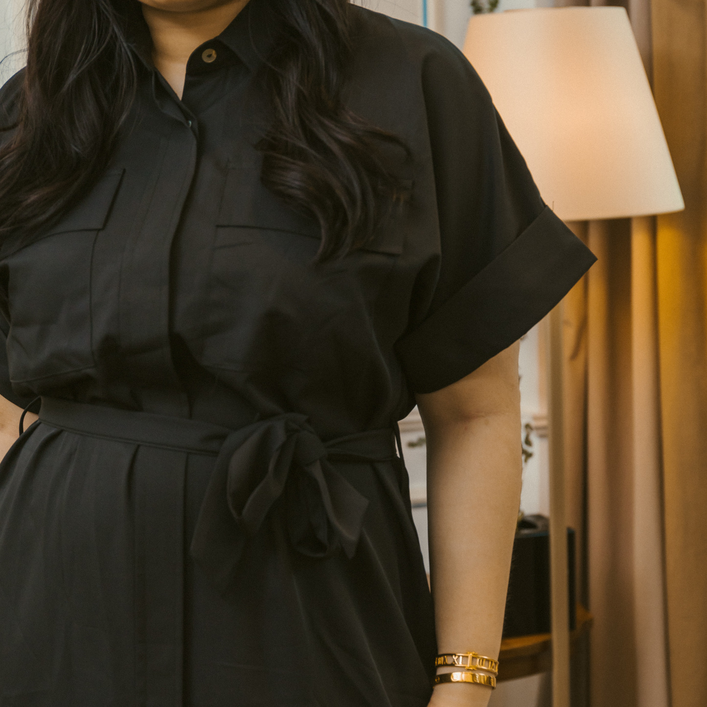 ELOISE JANESSA DRESS - BLACK-Juneoesque-Plus Size Clothing
