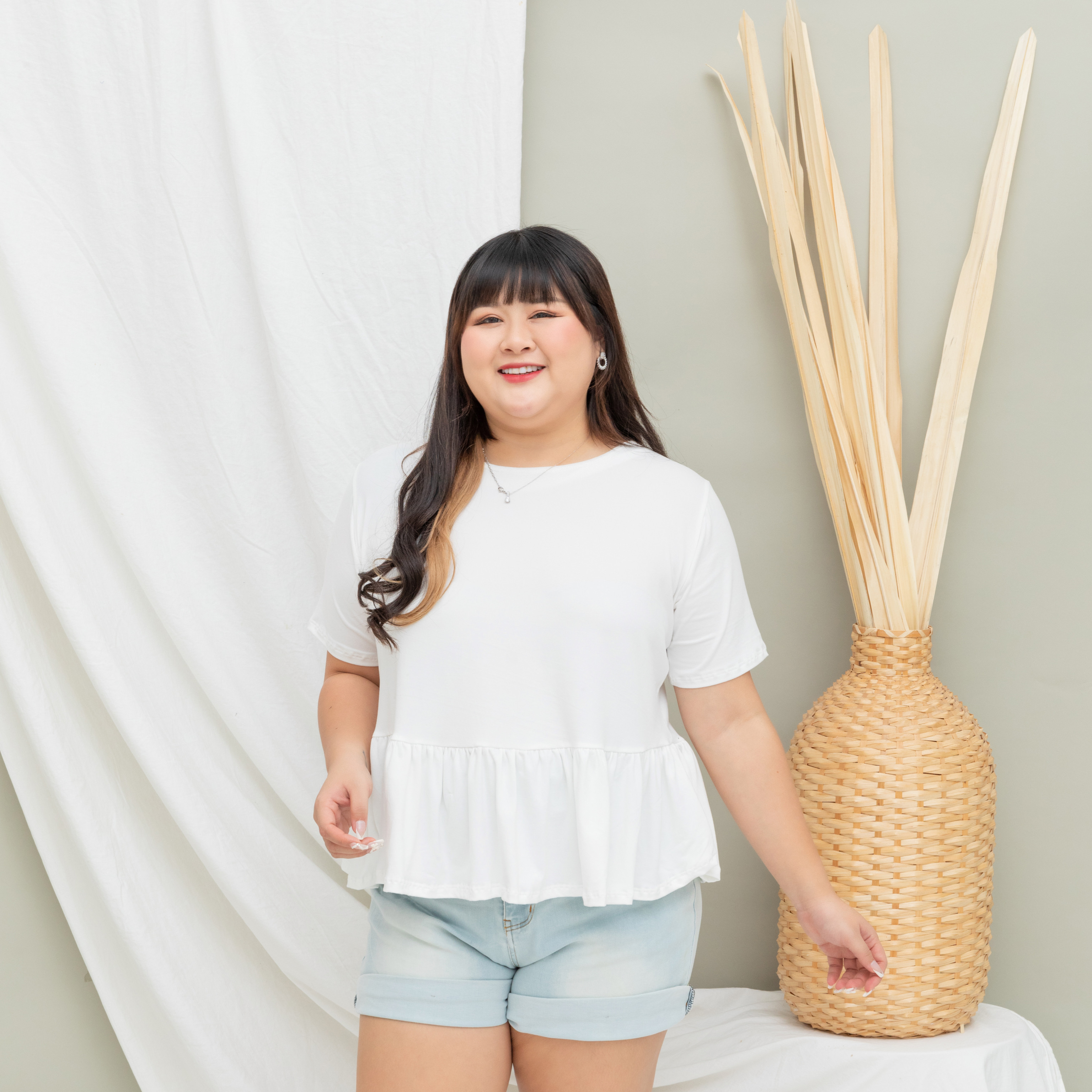 QUINCY LANDY TOP - WHITE-Juneoesque-Plus Size Clothing