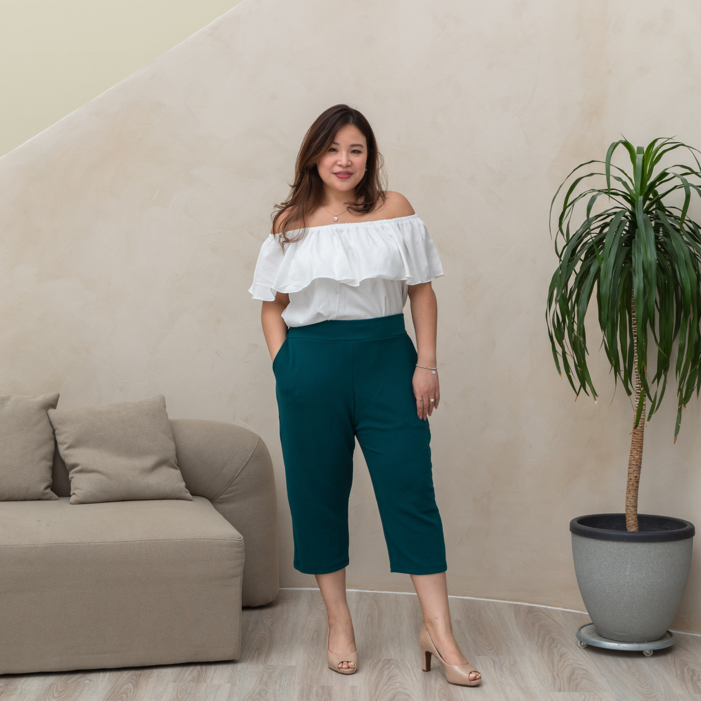 CALEY CALSON CULOTTES - TEAL-Juneoesque-Plus Size Clothing