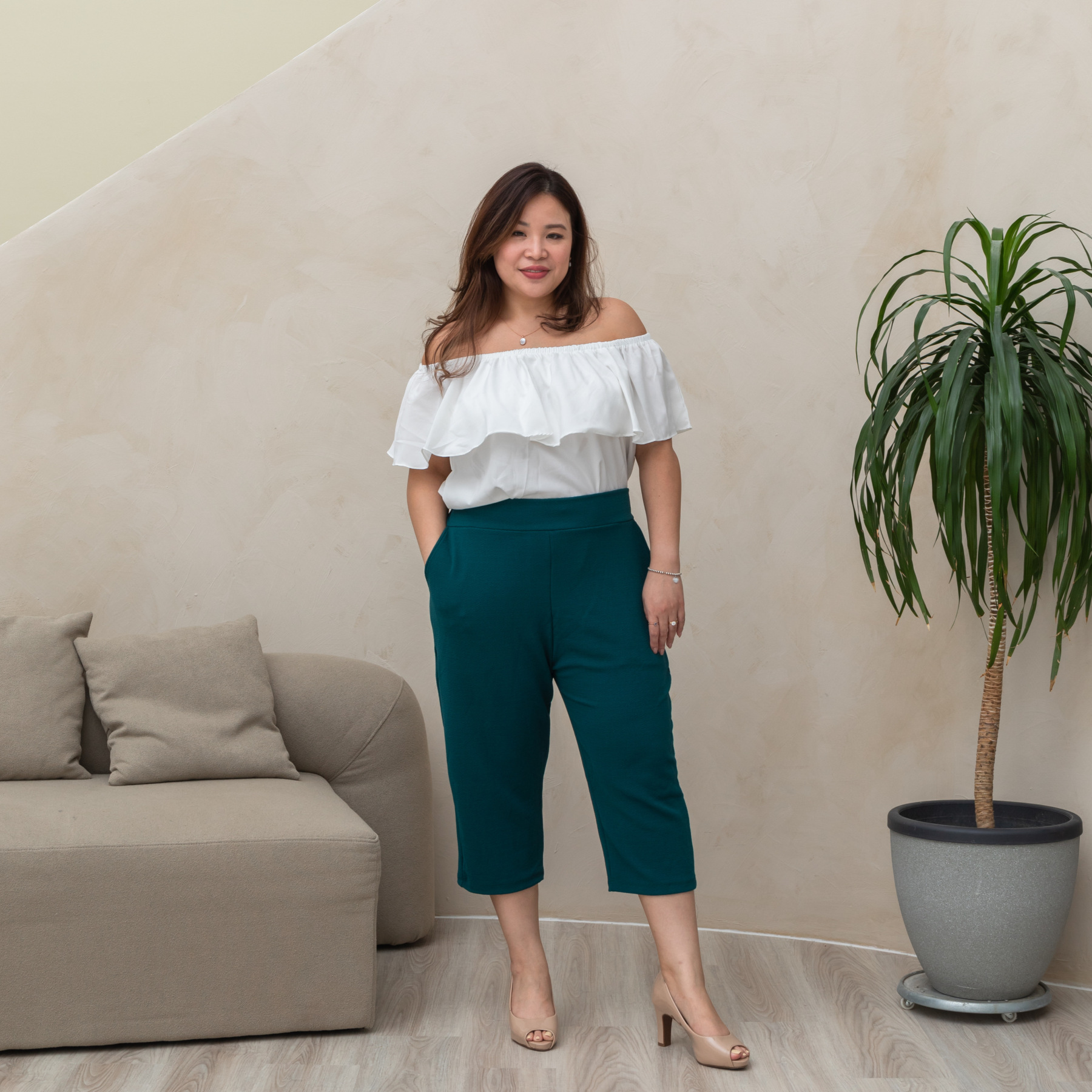 CALEY CALSON CULOTTES - TEAL-Juneoesque-Plus Size Clothing