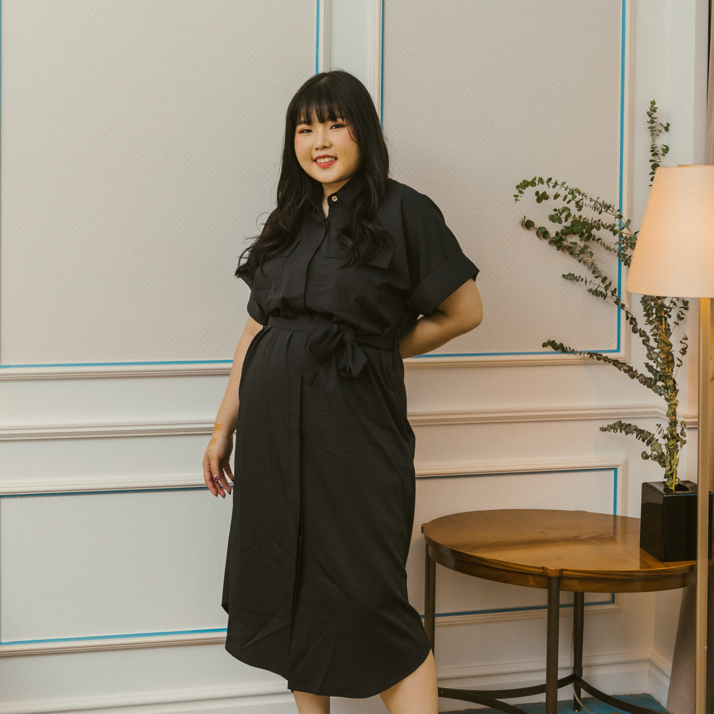 ELOISE JANESSA DRESS - BLACK-Juneoesque-Plus Size Clothing