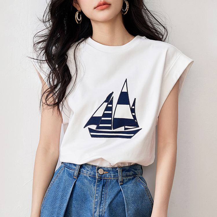 夏季帆船純棉休閒T恤