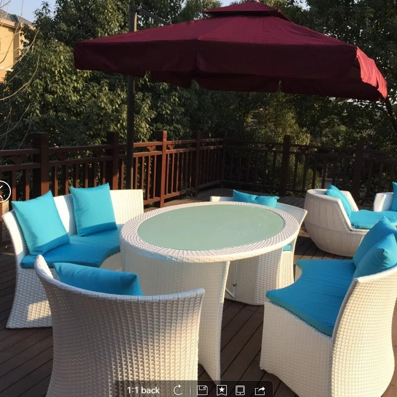 [Pre-order] Five piece set of courtyard rattan chairs, imitation rattan dining table and chair combination, modern and simple-Smart-Living