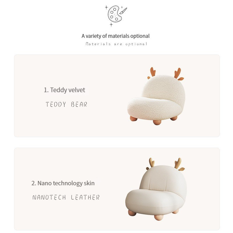 [Pre-order]  Deer Chair Children's Single Sofa Solid WoodBaby Reading Chair Animal Stool Cute Mini Aesthetics Lazy Sofa-Smart-Living