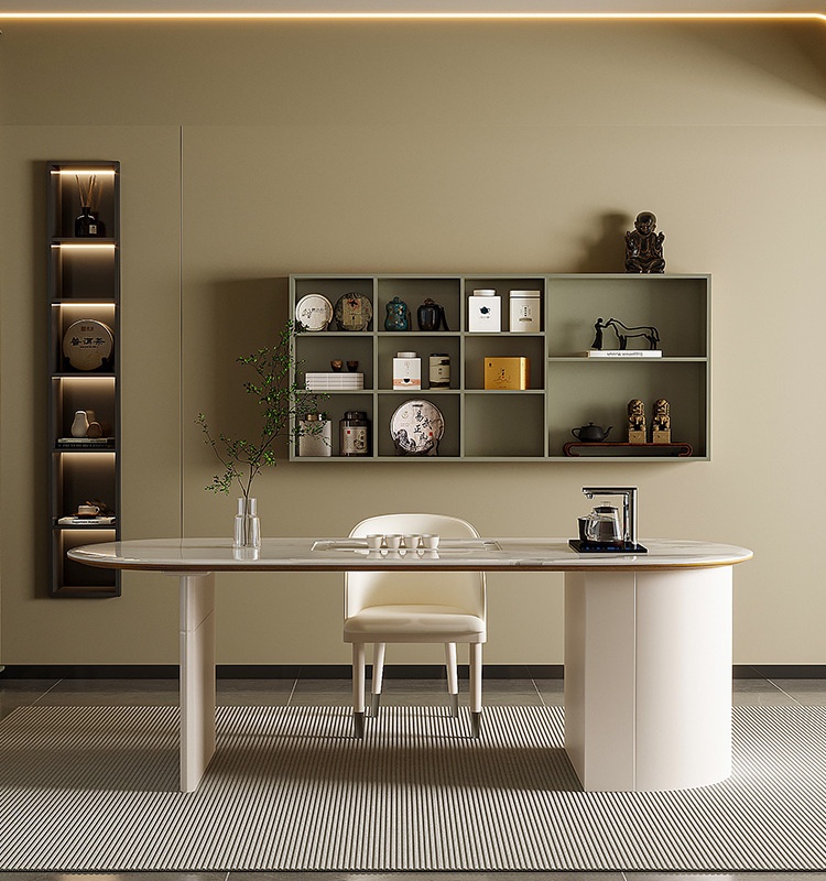 [Pre-order]  Intelligent Living Room Water Pot Integrated Solid Wood Supercrystalline Stone Tea Table / Coffee Table-Smart-Living