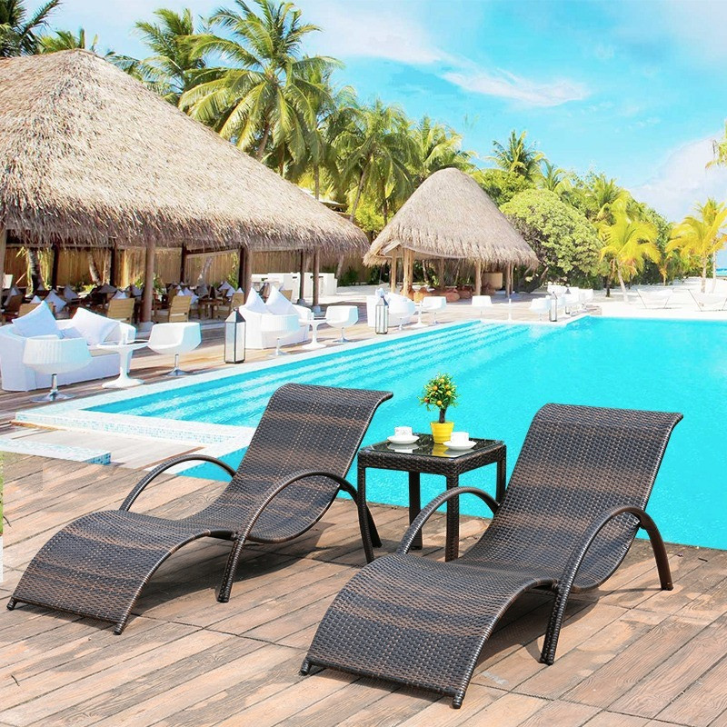 [Pre-order] Outdoor rattan bed recliner balcony leisure courtyard hotel sofa sleep rest recliner swimming pool rattan woven-Smart-Living