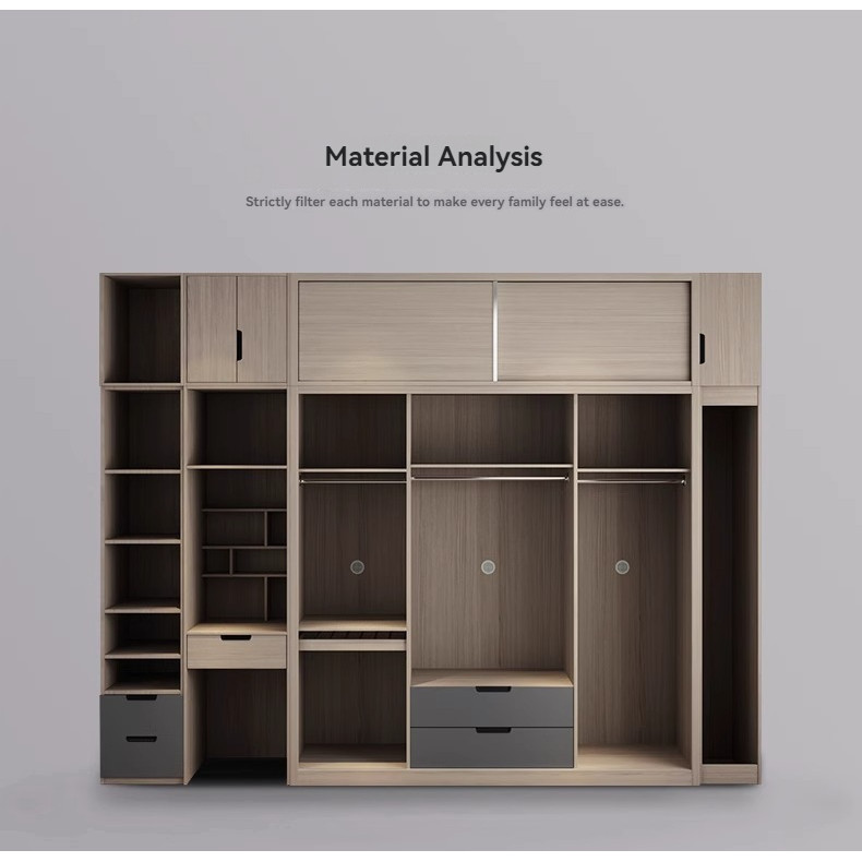 [Pre-order]  Sliding door wardrobe modern minimalist multi-functional combination storage cabinet