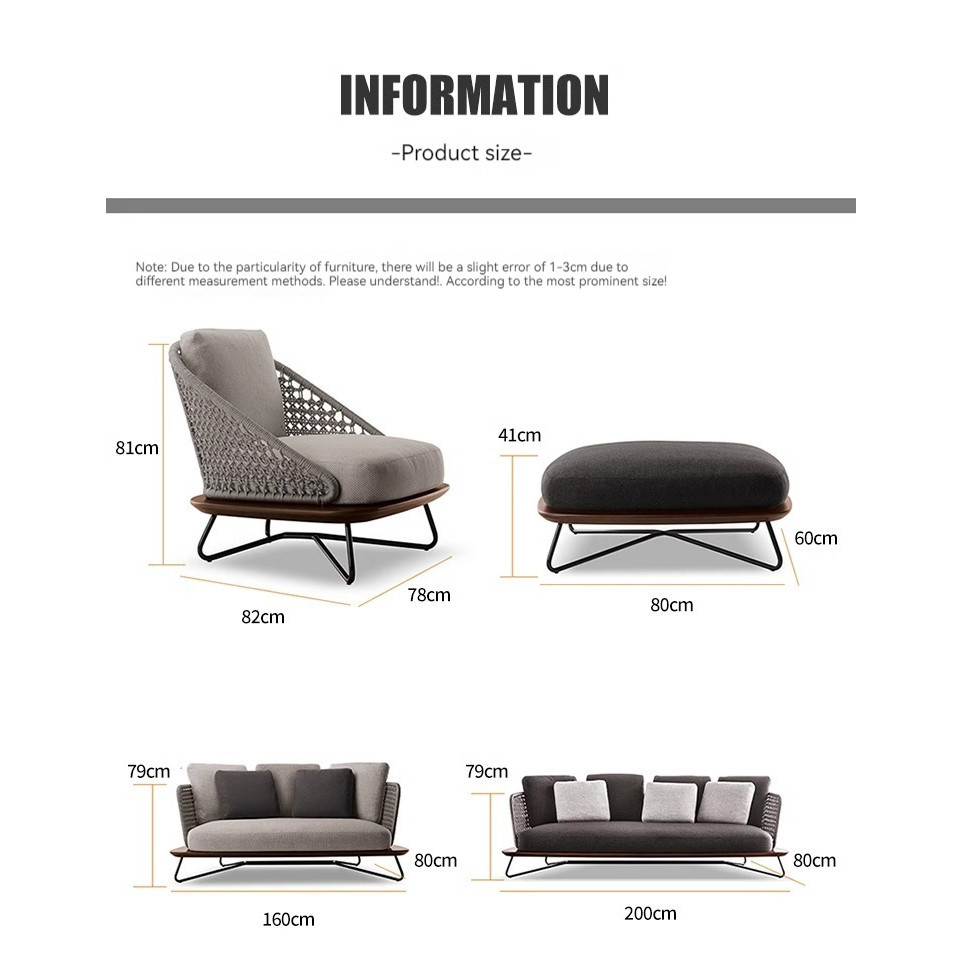 [Pre-order]  Nordic Outdoor Leisure Vine Weaving Sofa Designer Solid Wood High end Villa Garden Terrace Waterproof Sofa Chair-Smart-Living