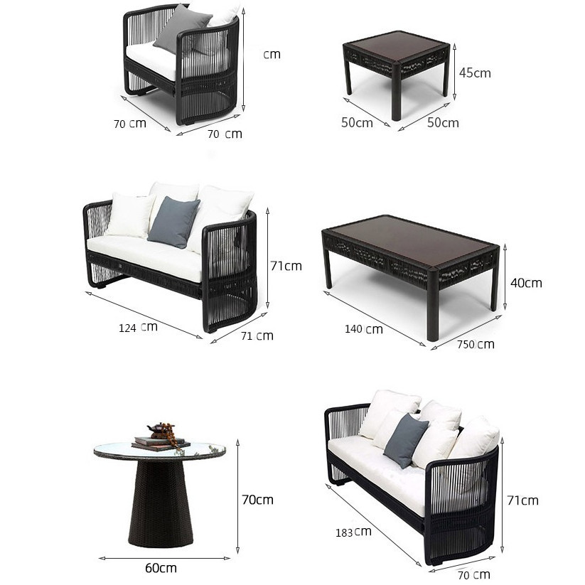 [Pre-order] Outdoor sofa, leisure courtyard garden, outdoor rattan woven sofa, outdoor waterproof and sun drying sofa, double person-Smart-Living