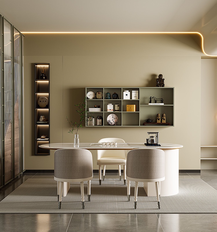 [Pre-order]  Intelligent Living Room Water Pot Integrated Solid Wood Supercrystalline Stone Tea Table / Coffee Table-Smart-Living