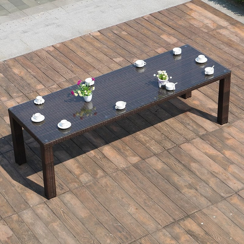 [Pre-order] Outdoor large rattan weaving dining table, chair, rattan chair, coffee table, leisure garden, imitation rattan-Smart-Living