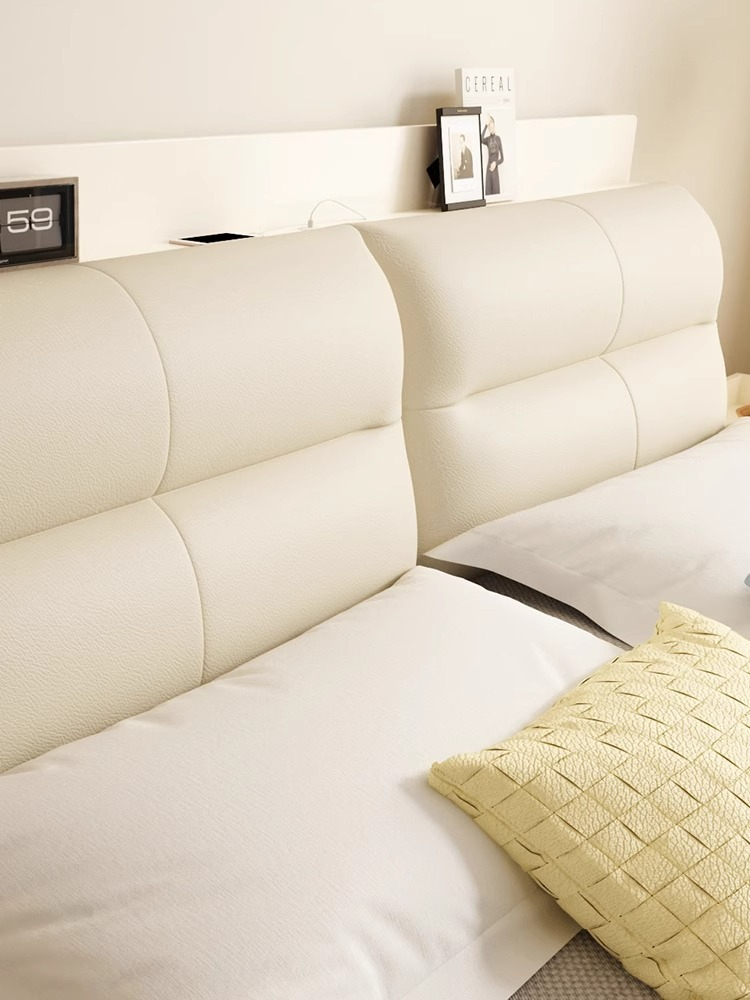 [Pre-order]  Wooden Moonlight Bed Modern and Simple Tatami High Box Storage Bed Storage Small Unit Original Wood Wind Board Master Bedding Double Bed-Smart-Living