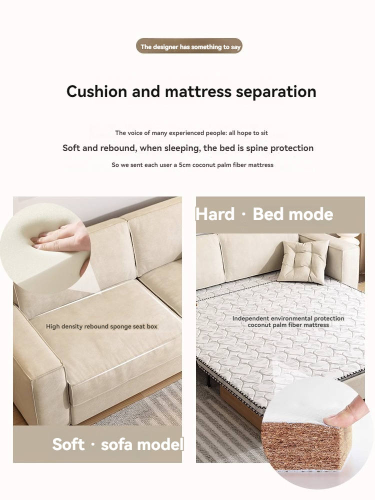 [Pre-order]  Simple and modern sofa living room, dual-purpose, multi-functional, small apartment, Internet celebrity model Tofu Block 2023 new sofa bed-Smart-Living