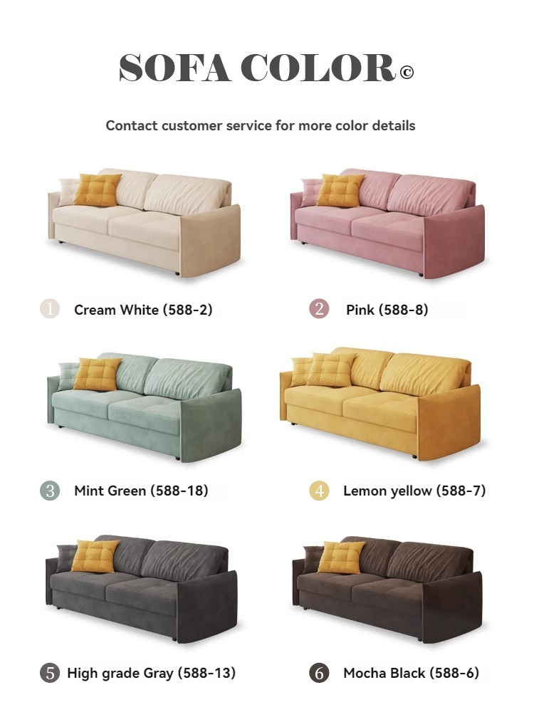 [Pre-order]  Multifunctional sofa bed dual-purpose high-end cream style 2024 new coconut palm small apartment integrated folding sofa-Smart-Living