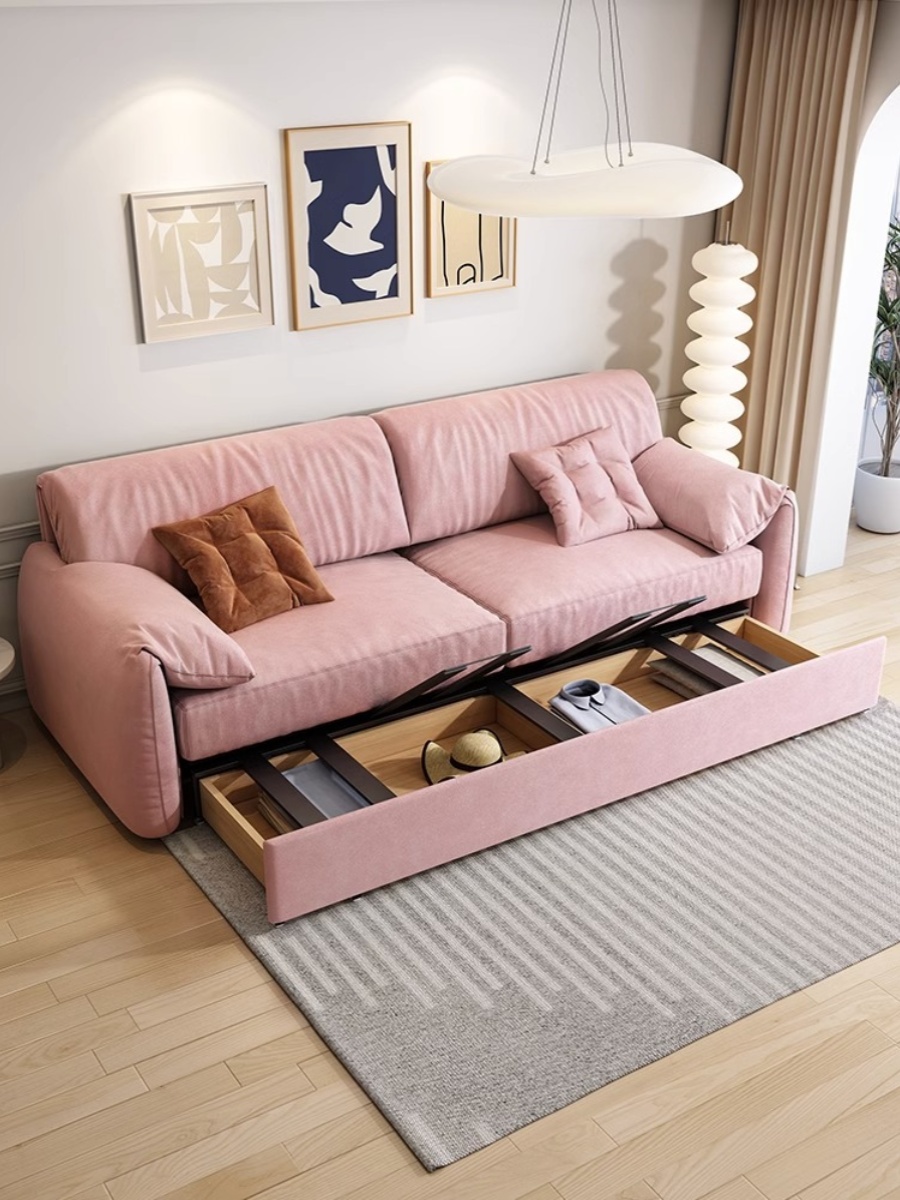 [Pre-order]  Elephant Ear Sofa Bed Foldable Small Apartment Living Room Multifunctional Dual-Purpose Retractable Straight-line Home Sofa Bed-Smart-Living