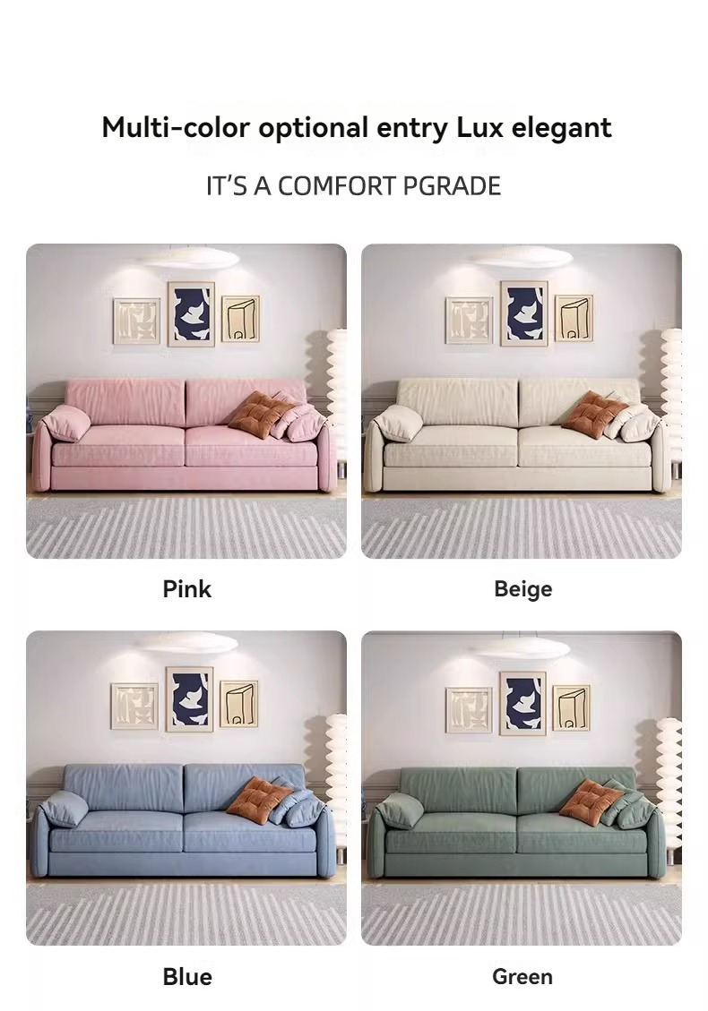 [Pre-order]  Elephant Ear Sofa Bed Foldable Small Apartment Living Room Multifunctional Dual-Purpose Retractable Straight-line Home Sofa Bed-Smart-Living