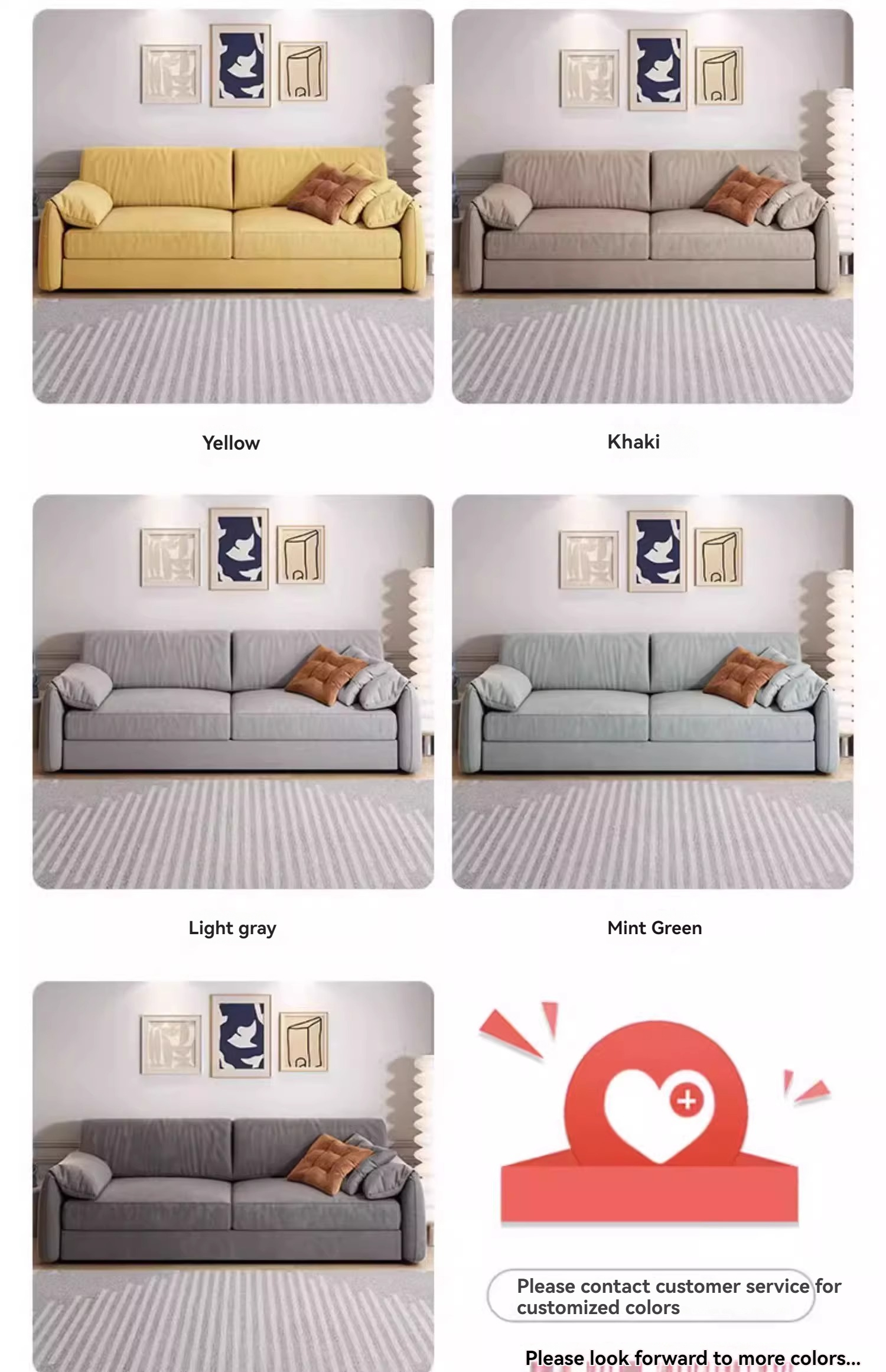 [Pre-order]  Elephant Ear Sofa Bed Foldable Small Apartment Living Room Multifunctional Dual-Purpose Retractable Straight-line Home Sofa Bed-Smart-Living