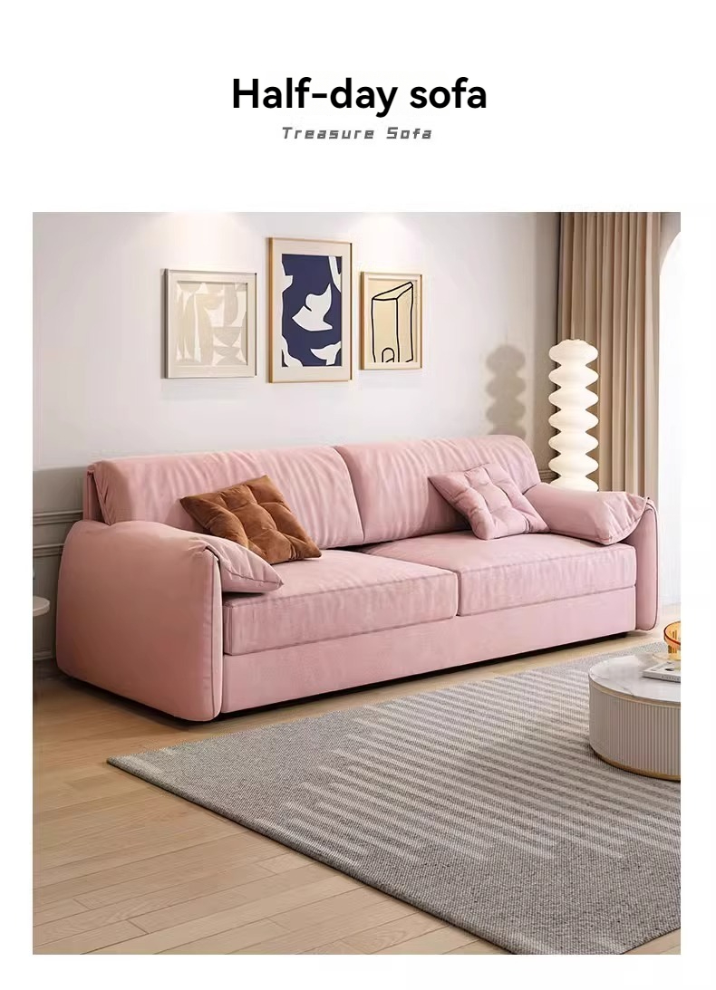 [Pre-order]  Elephant Ear Sofa Bed Foldable Small Apartment Living Room Multifunctional Dual-Purpose Retractable Straight-line Home Sofa Bed-Smart-Living