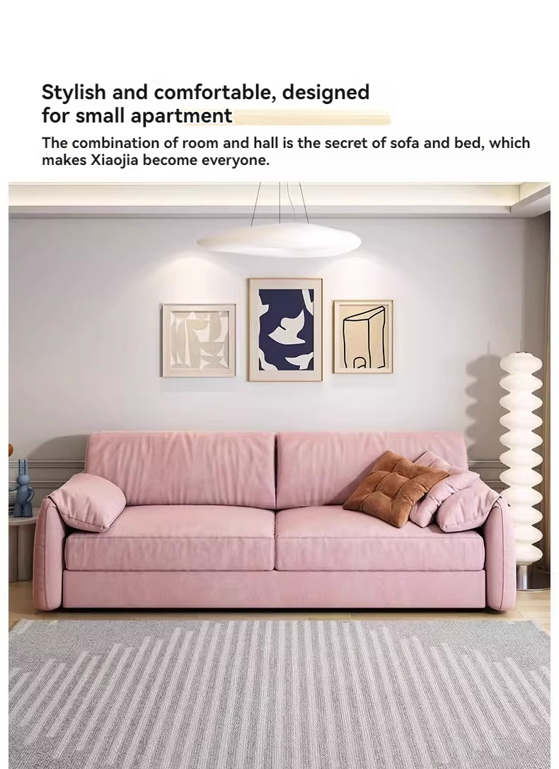 [Pre-order]  Elephant Ear Sofa Bed Foldable Small Apartment Living Room Multifunctional Dual-Purpose Retractable Straight-line Home Sofa Bed-Smart-Living