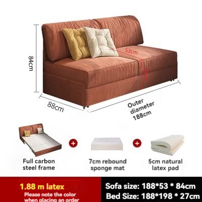 [Pre-order] Single 1.2 meter dual-purpose armless sofa bed foldable double simple small apartment living room multi-functional retractable-Smart-Living