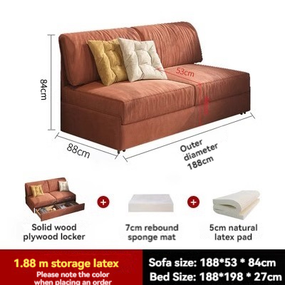 [Pre-order] Single 1.2 meter dual-purpose armless sofa bed foldable double simple small apartment living room multi-functional retractable-Smart-Living