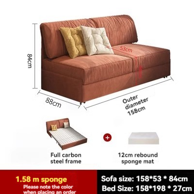 [Pre-order] Single 1.2 meter dual-purpose armless sofa bed foldable double simple small apartment living room multi-functional retractable-Smart-Living