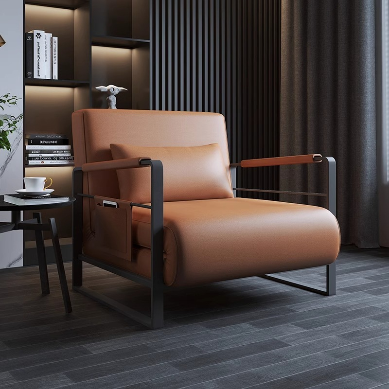 [Pre-order]  Italian minimalist small sofa bed dual-purpose foldable study folding recliner small apartment study push-and-retractable bed-Smart-Living