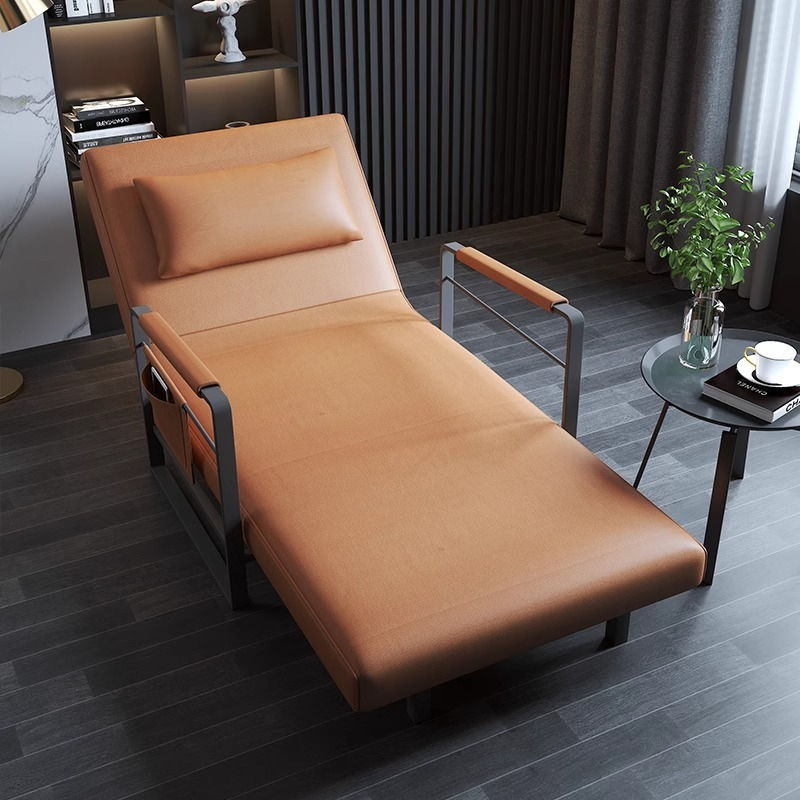 [Pre-order]  Italian minimalist small sofa bed dual-purpose foldable study folding recliner small apartment study push-and-retractable bed-Smart-Living