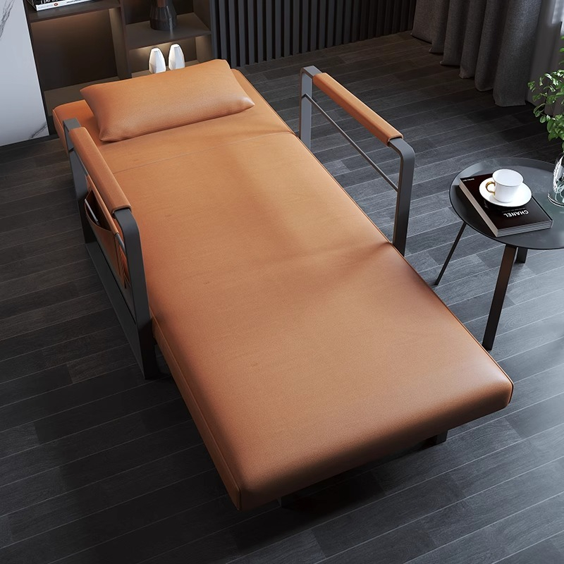 [Pre-order]  Italian minimalist small sofa bed dual-purpose foldable study folding recliner small apartment study push-and-retractable bed-Smart-Living