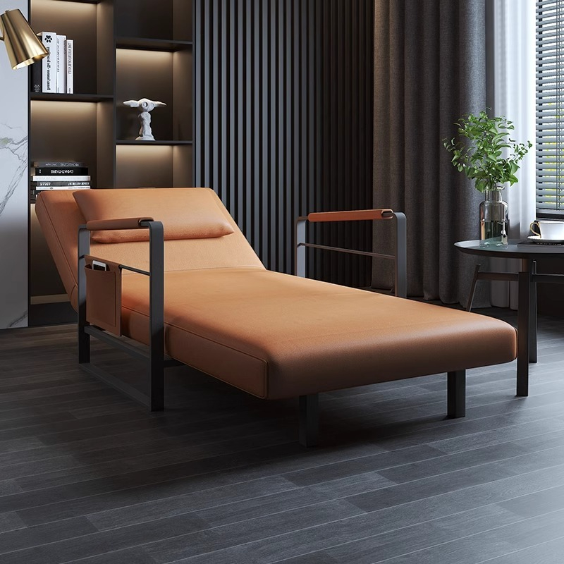 [Pre-order]  Italian minimalist small sofa bed dual-purpose foldable study folding recliner small apartment study push-and-retractable bed-Smart-Living