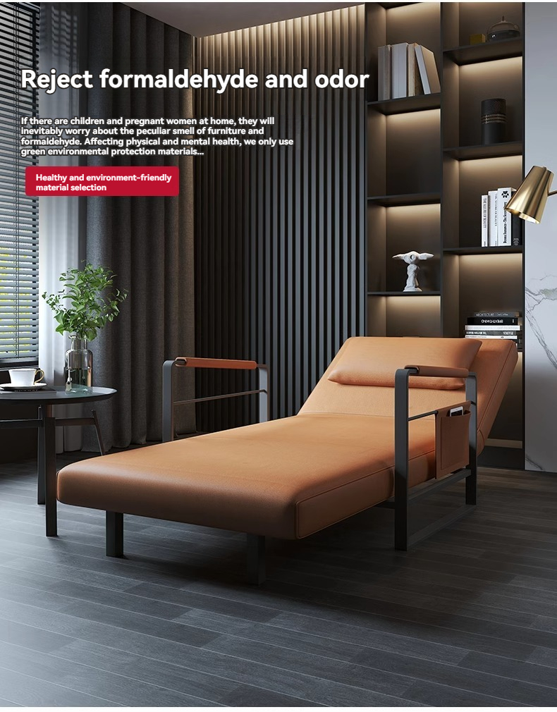 [Pre-order]  Italian minimalist small sofa bed dual-purpose foldable study folding recliner small apartment study push-and-retractable bed-Smart-Living