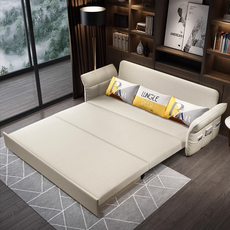 [Pre-order]  Foldable retractable multifunctional sofa bed living room small apartment double sitting and sleeping Internet celebrity simple storage-Smart-Living