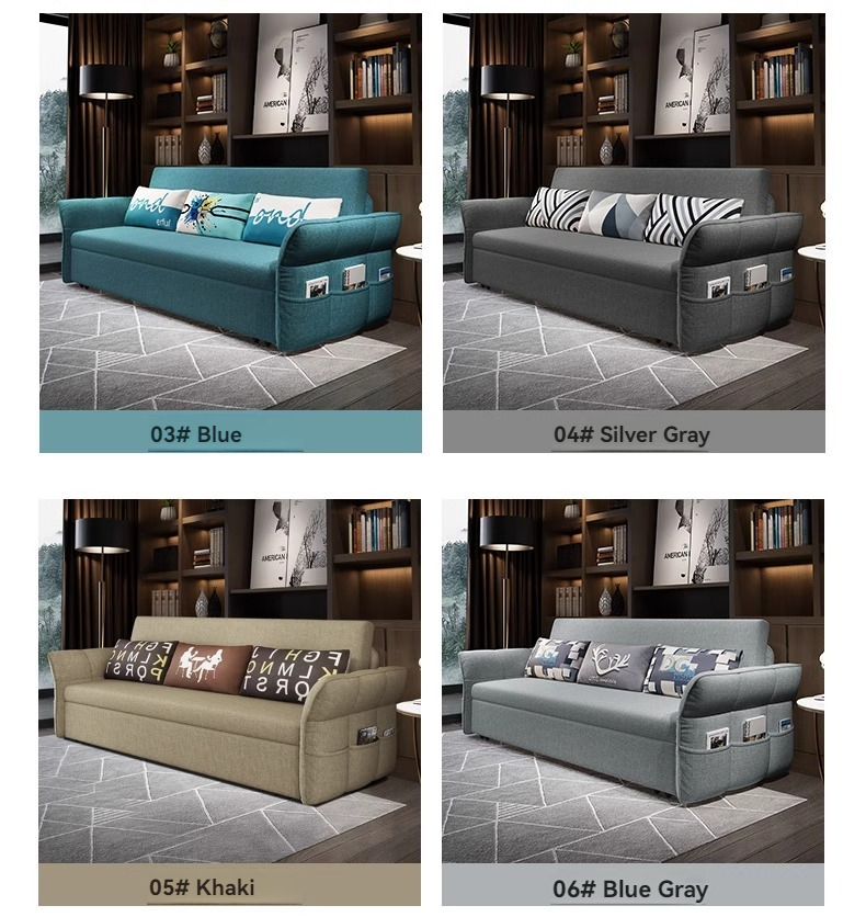 [Pre-order]  Foldable retractable multifunctional sofa bed living room small apartment double sitting and sleeping Internet celebrity simple storage-Smart-Living