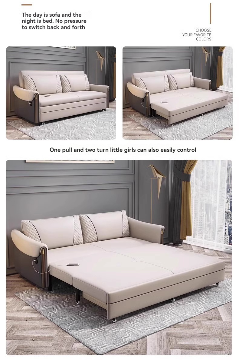 [Pre-order]  Sofa bed 2023 new folding dual-purpose small apartment living room Internet celebrity style technology cloth retractable sofa bed-Smart-Living