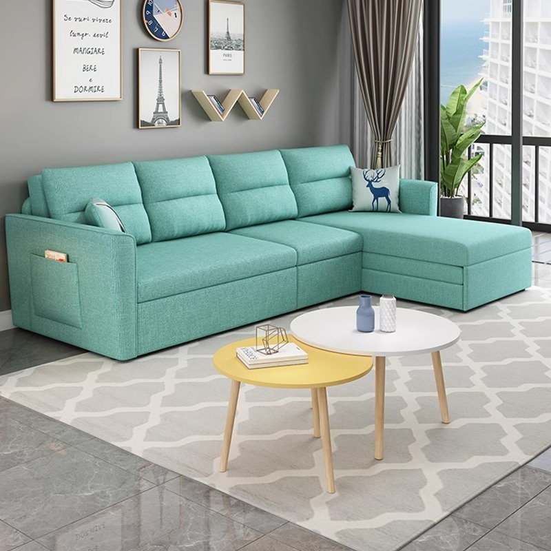 [Pre-order]  Small apartment multifunctional folding sofa bed dual-use single and double economical Internet celebrity cotton and linen simple storage sofa bed-Smart-Living