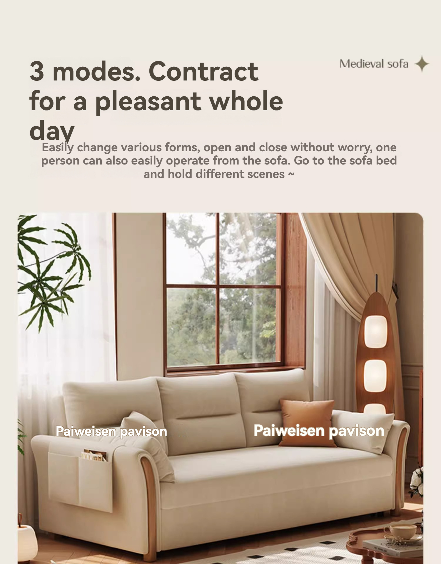 [Pre-order]  Multi-functional sofa bed folding dual-purpose retractable economy sitting and sleeping network red solid wood  sofa bed-Smart-Living