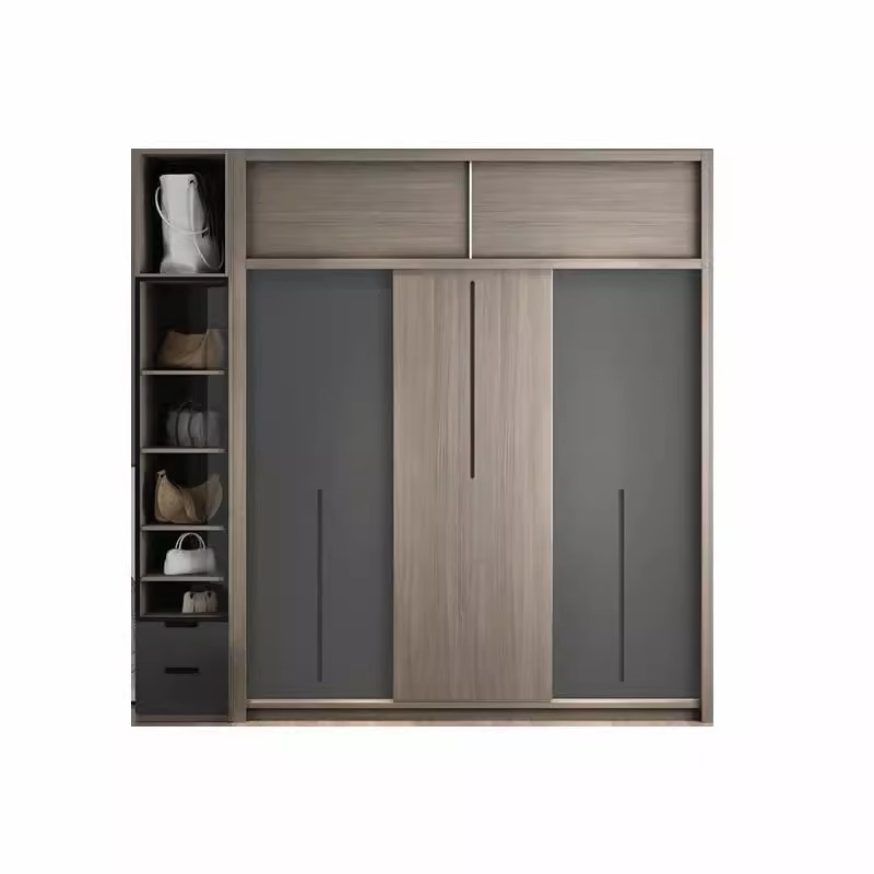 [Pre-order]  New MuYue wooden wardrobe Nordic sliding door wardrobe sliding door combination bedroom sliding door large wardrobe master bedroom hanging wardrobe room-Smart-Living